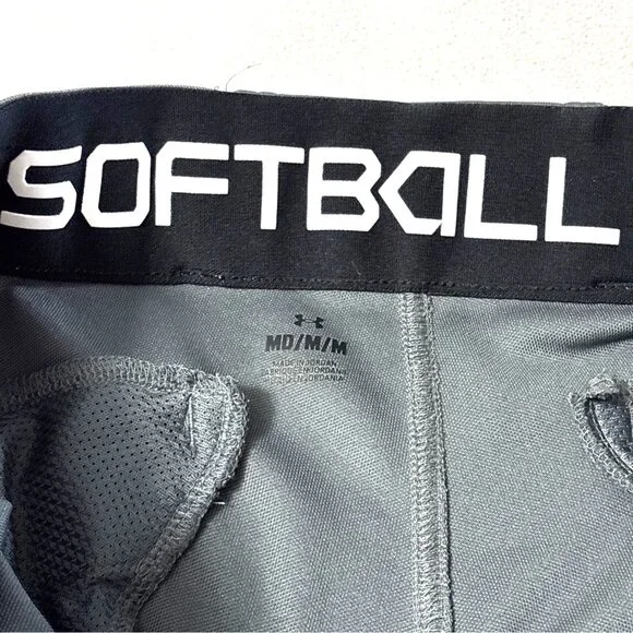 Under Armour Womens Gray Softball Pants M Elastic Waistband Capri Length - Picture 3 of 7